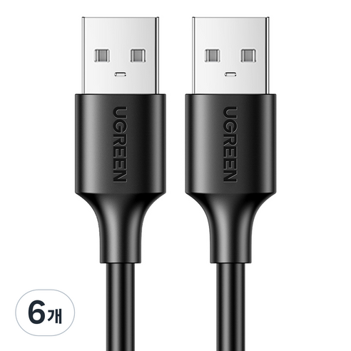 유그린 USB 2.0 AM to AM 케이블, 2m, 혼합색상, 6개