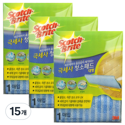 스카치브라이트 클립형 초극세사 청소포, 15개