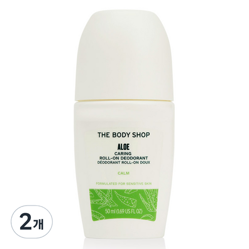 더바디샵 알로에 케어링 롤 온 데오도란트, 2개, 50ml