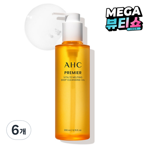 AHC 프리미어 비타 13 멜팅 딥 클렌징 오일, 200ml, 6개