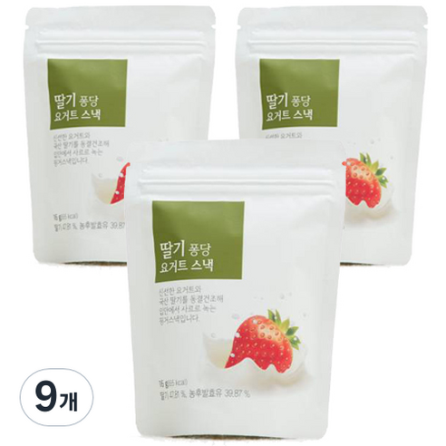 올가 과일퐁당 요거트스낵 16g, 딸기, 9개