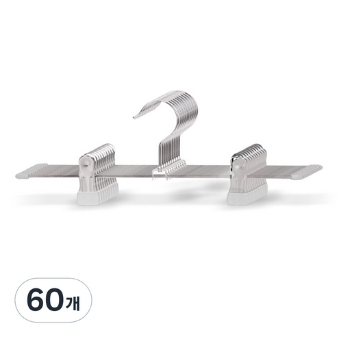 마켓플랜 원핏 논슬립 집게 바지걸이, 그레이, 60개
