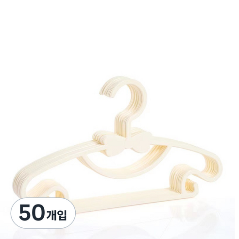 쇼핑죠이 나비 어린이 아이방 고탄력 옷걸이, 화이트, 50개입