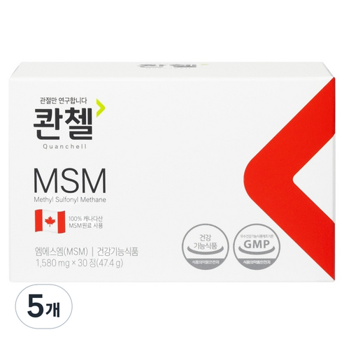 콴첼 MSM 영양제 47.4g, 30정, 5개