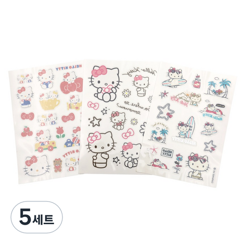 산리오 헬로키티 타투스티커 3종 세트, 5세트, 혼합색상