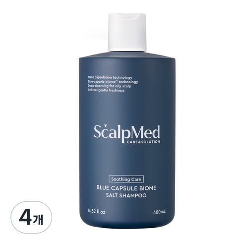 스칼프메드 블루캡슐바이옴 솔트 각질케어 샴푸, 400ml, 4개