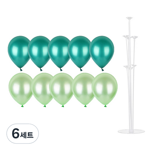 파티쇼 풍선꽂이장식세트 70cm, 그린파티, 6세트
