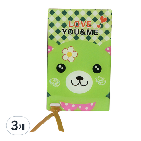 DeClock 휴대용 스트인레스 손거울, 곰돌이, 3개