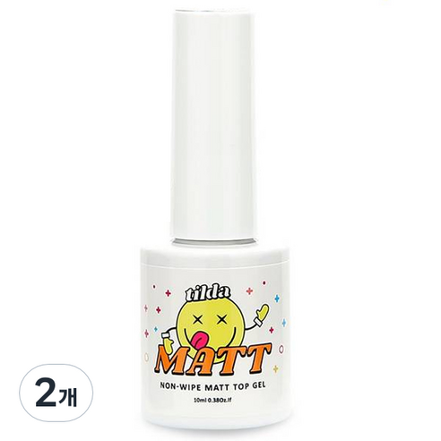 틸다젤 젤폴리쉬 젤네일 논와이프 매트 탑젤, 10ml, 2개