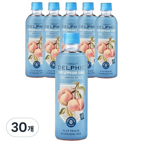 델픽 납작복숭아 우롱티 제로 아이스티, 30개, 500ml