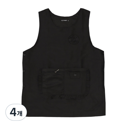 크리아트 원로즈 앞치마 XXL, 블랙, 4개