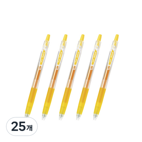 파이롯트 주스 젤잉크펜 0.38mm LJU-10UF, 옐로우, 25개