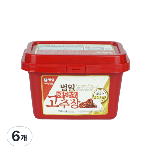 범일 태양초 고추장, 500g, 6개