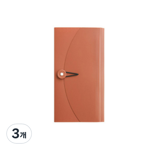 히키스 아코디언형 통장 포켓 정리함, 레드, 3개