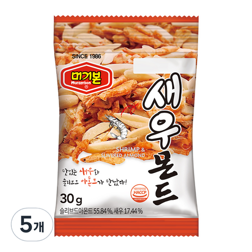 머거본 새우몬드, 30g, 5개