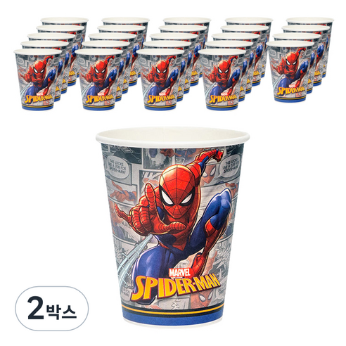 마블 스파이더맨 코믹패턴 종이 파티컵 290ml, 2박스