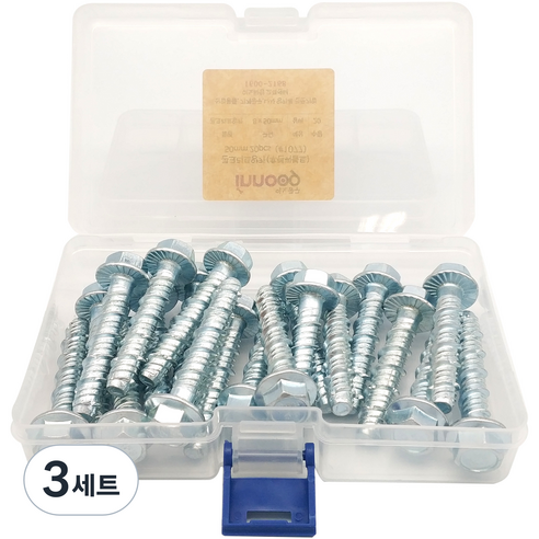 이노공구 콘크리트 앙카 후렌찌볼트 40mm x 30p + 케이스, 3세트