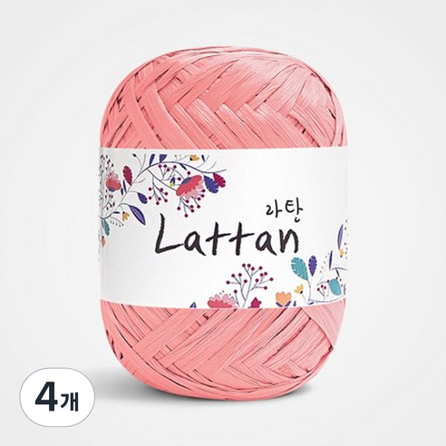 yarna 라탄 라피아 뜨개실 40g, 3번 반유광, 4개