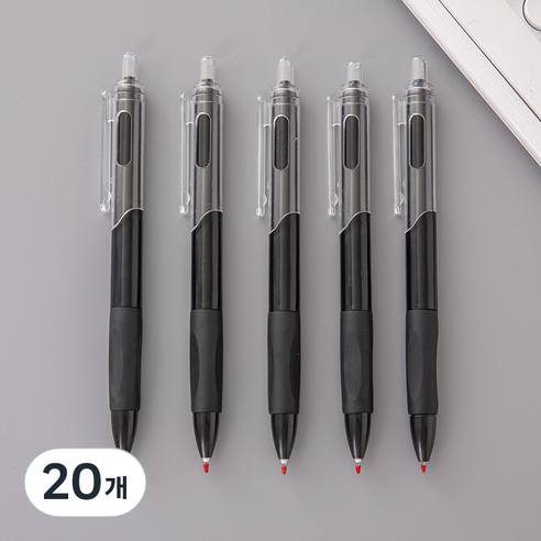 퀸코 심플 젤 볼펜 0.5mm, 블랙, 20개
