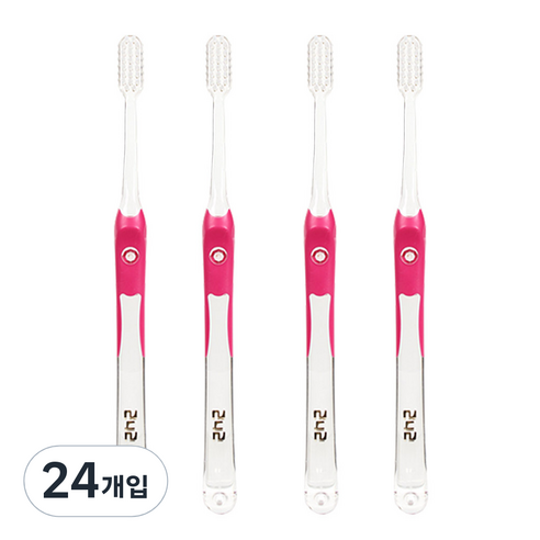 242 치과용 칫솔 유아용, 빨강, 1개, 24개입