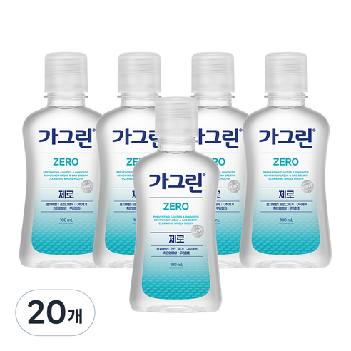 가그린 제로 구강청결제, 100ml, 20개