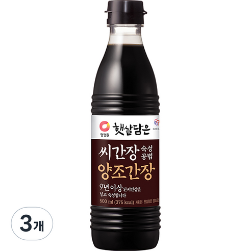 청정원 씨간장숙성 양조간장, 500ml, 3개