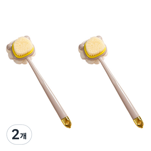 알로데 더블사이드 클리닝 샤워브러쉬, TYPE02 그레이(브러쉬), 2개입, 2개