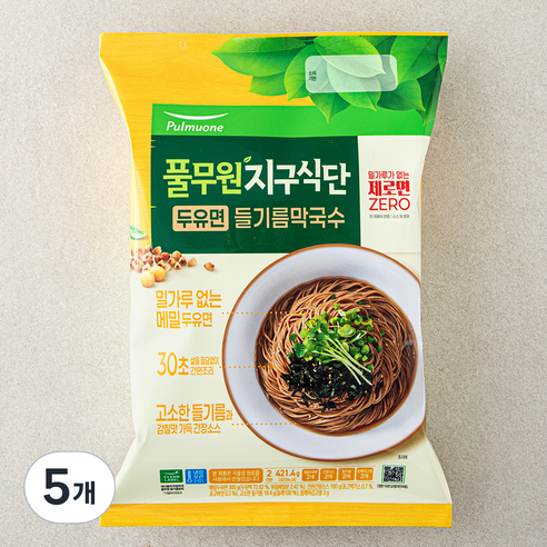 풀무원 지구식단 메밀 두유면 들기름막국수 2인분, 421.4g, 5개