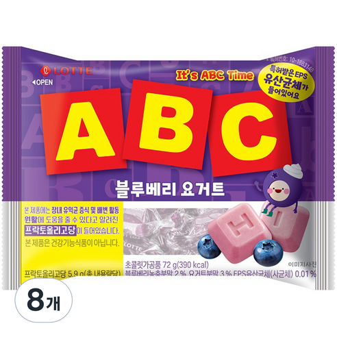 ABC 블루베리 요거트, 72g, 8개