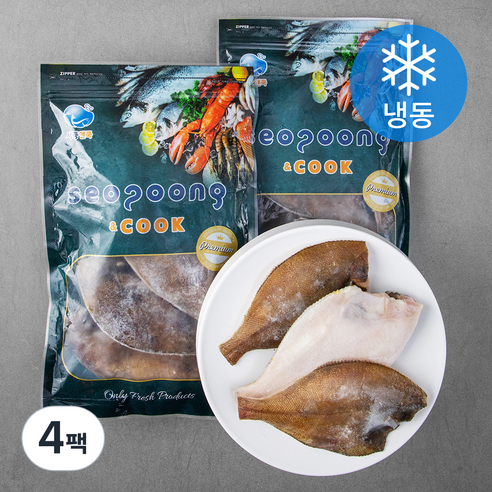 서풍앤쿡 손질 가자미 (냉동), 600g, 4팩
