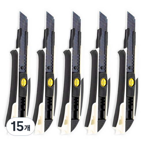 다다 WIDE BLADE 커터칼 대형 18mm, 혼합 색상, 15개