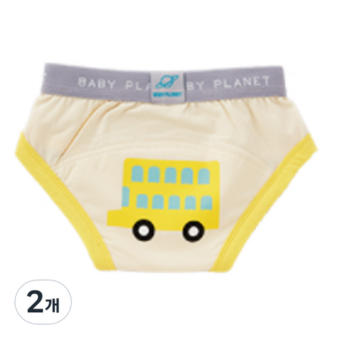 베이비플라넷 밤부 배변훈련팬티 빵빵 스쿨버스, 혼합색상, 2개