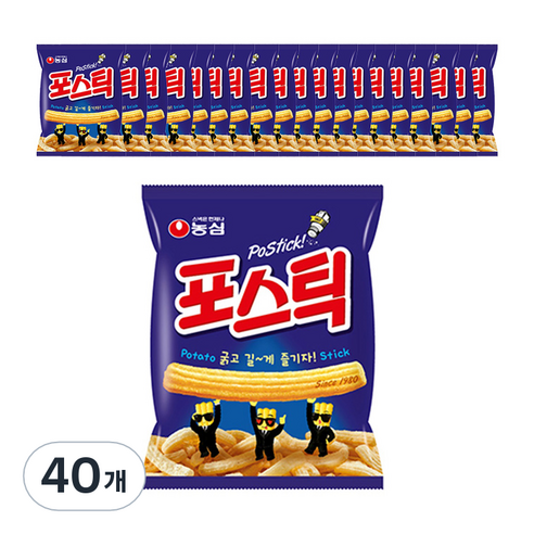 농심 포스틱 과자, 84g, 40개