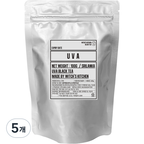 마녀의부엌 우바 밀크티용 홍차, 100g, 5개