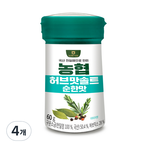 농협 허브맛솔트 순한맛, 4개, 60g