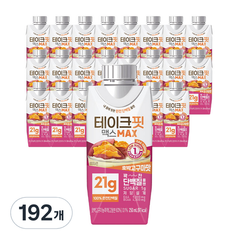 테이크핏 맥스 호박고구마맛 드링크믹스 RTD, 250ml, 192개