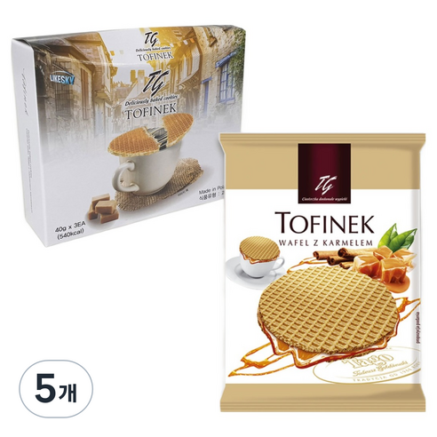 하늘처럼 카라멜 와플 토피넥, 120g, 5개