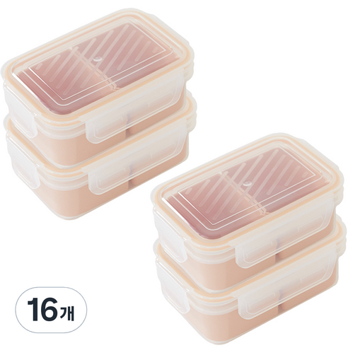 이지앤프리 나눔쉐어 밀프랩 용기 2칸, 16개, 480ml