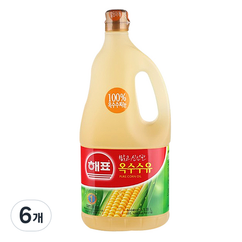 사조해표 해표 옥수수유 1.8L, 6개