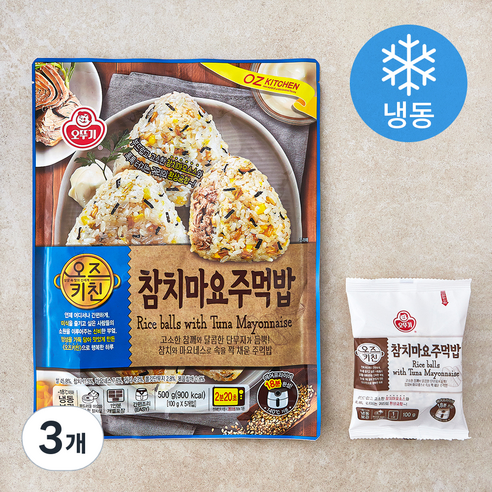 오뚜기 오즈키친 참치마요 주먹밥 (냉동), 500g, 3개