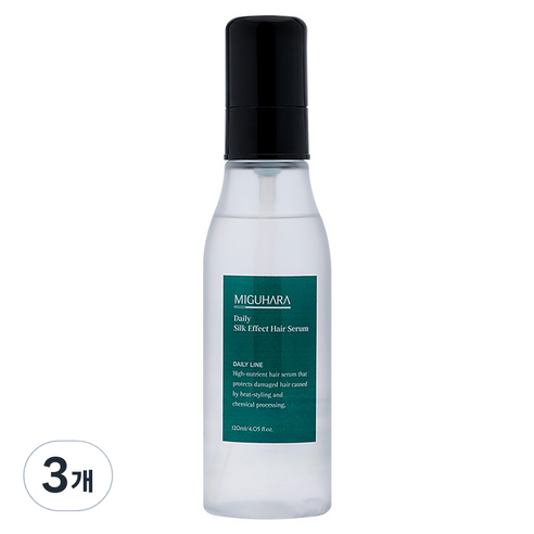 미구하라 데일리 실크 이펙트 헤어 세럼, 120ml, 3개