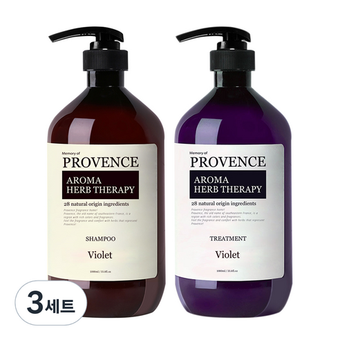 프로방스 바이올렛 샴푸 1L + 바이올렛 트리트먼트 1L, 3세트