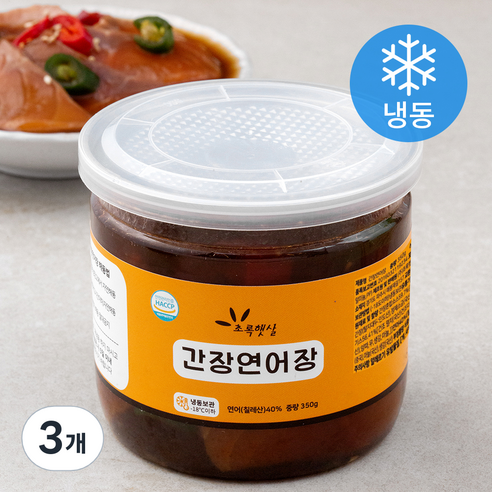 초록햇살 간장연어장 (냉동), 350g, 3개