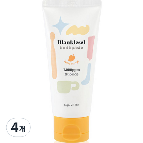 블랑키즐 유아용 치약 애플망고향, 60g, 4개