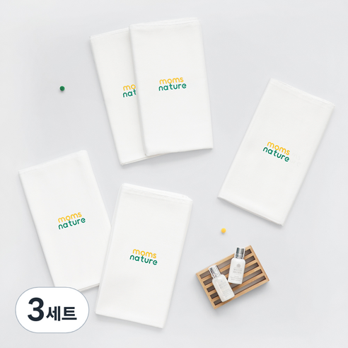 맘스네이처 유아용 대나무 밤부 사각 천 기저귀 5종 세트, 시그니처, 3세트