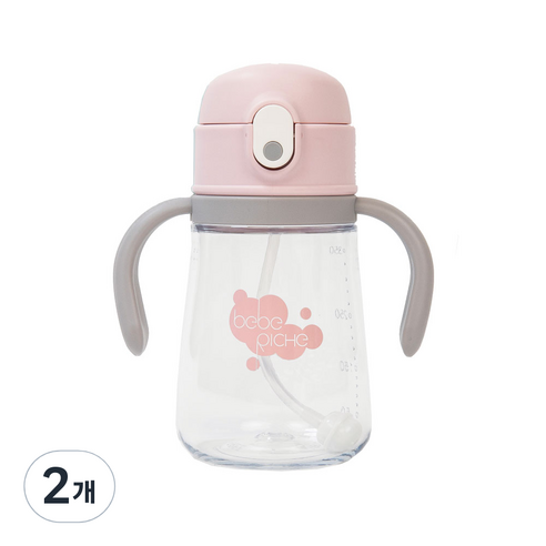 베베리쉬 트라이탄 빨대컵 360ml, PINK, 2개