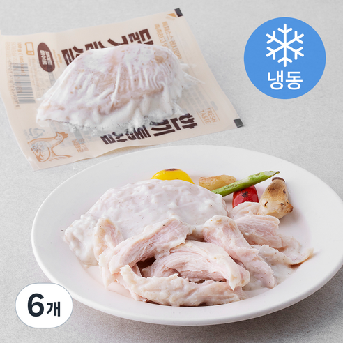 한끼통살 화이트머쉬룸 닭가슴살 (냉동), 100g, 6개