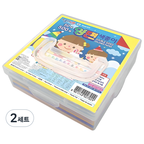 종이나라 양면색종이 + 플라스틱 케이스, 50색, 1000개