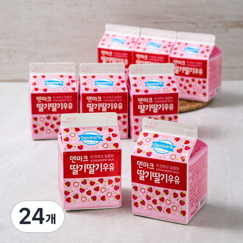 덴마크 딸기딸기 우유, 300ml, 24개