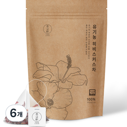 다정헌 유기농 히비스커스차, 1.5g, 20개입, 6개